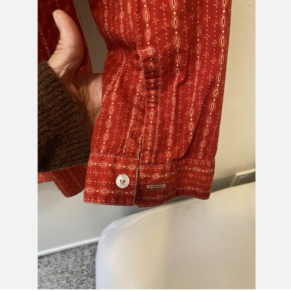 RRL Navajo Red and White striped European Vintage Rare Shirt XL 1998 - Picture 6 of 8